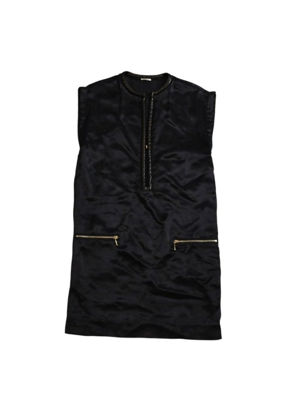 Celine Phoebe Philo Era Gold Leather Dress Rayon